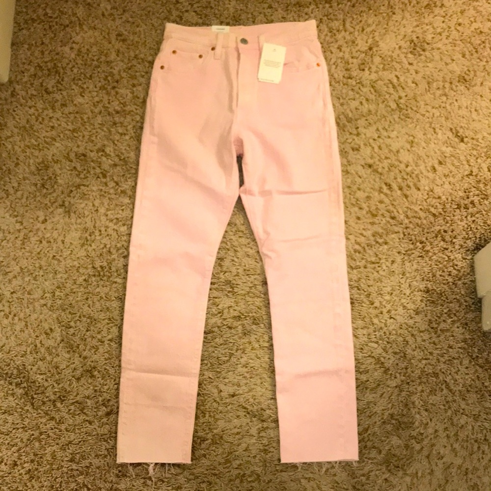 Levi 501’s! Light Pink Skinny Stretch Original Fit Jeans NWT! - Picture 2 of 16